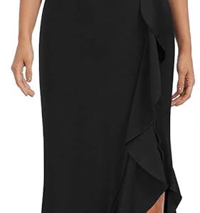 WOOSEA Women's High Neck Split Bodycon Mermaid Evening Cocktail Long Dress