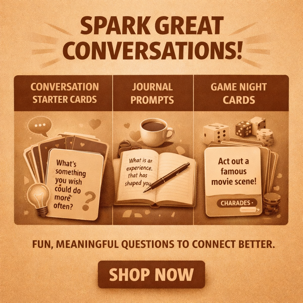 conversation starter cards for all situations and game night cards for sale.