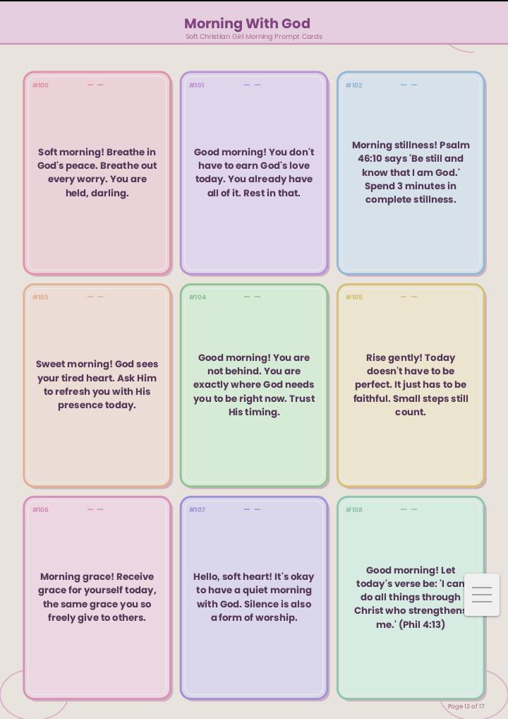 200 Christian Soft Girl Morning Prompts to Start Your Day in God's Presence.