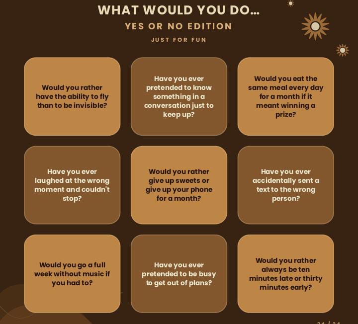216 Yes Or No Icebreaker Game Night Questions.