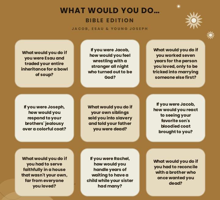 Epic 216 "What Would You Do?" Bible Edition Conversation Starters for Christian Game Nights.
