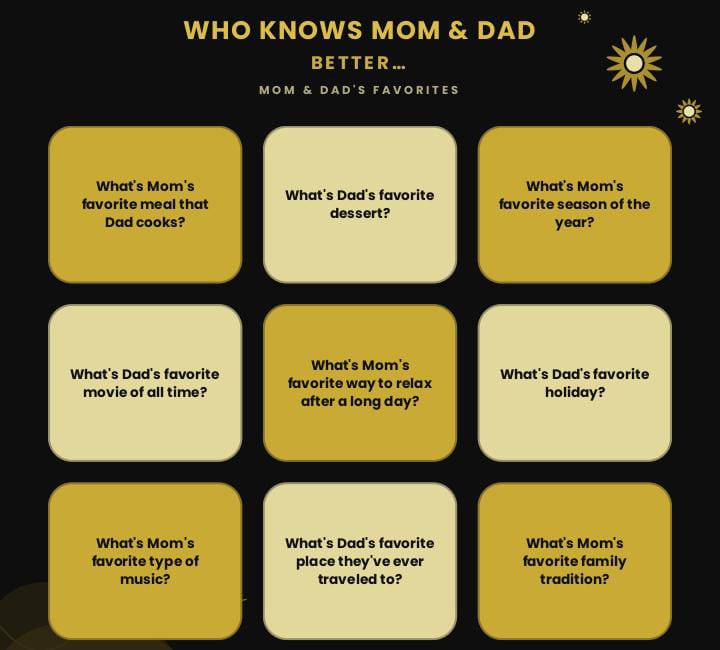 Who Knows Mom & Dad Better? 216 Game Night Questions To Settle The Debate Once And For All.