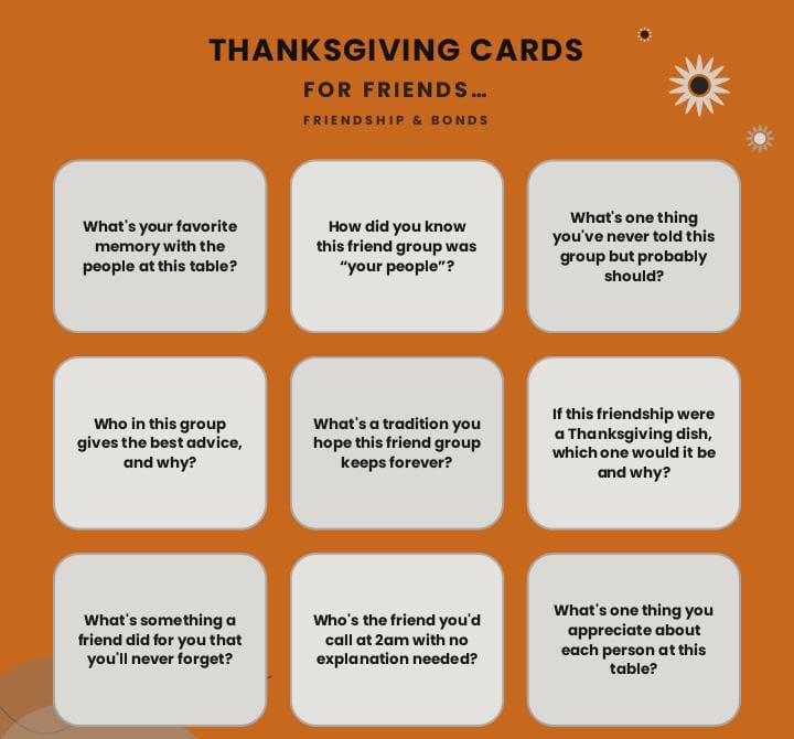 200+ Deep and Fun Thanksgiving Game Night Questions for Friends.